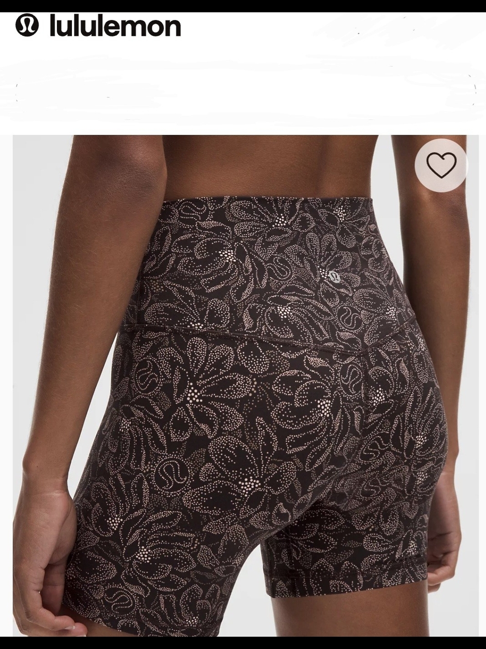lululemon athletica Brown Floral Print High-Rise Athletic Bike Shorts - Picture 3 of 6